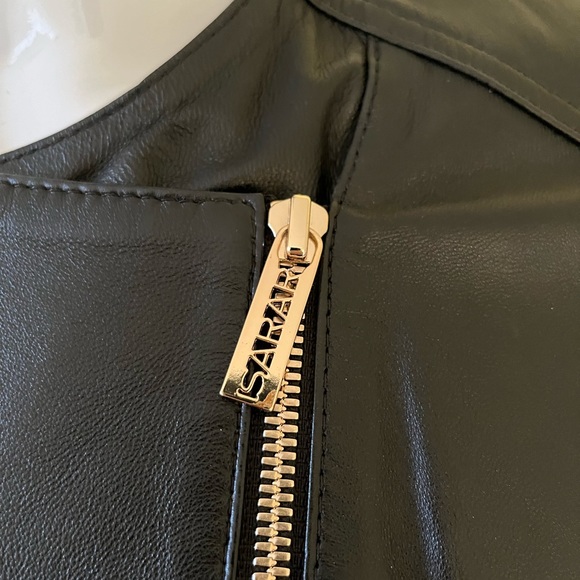 New Soft Black real Lamb leather Biker jacket Long leather tassels EUR 38 US 6-8 - Picture 7 of 16